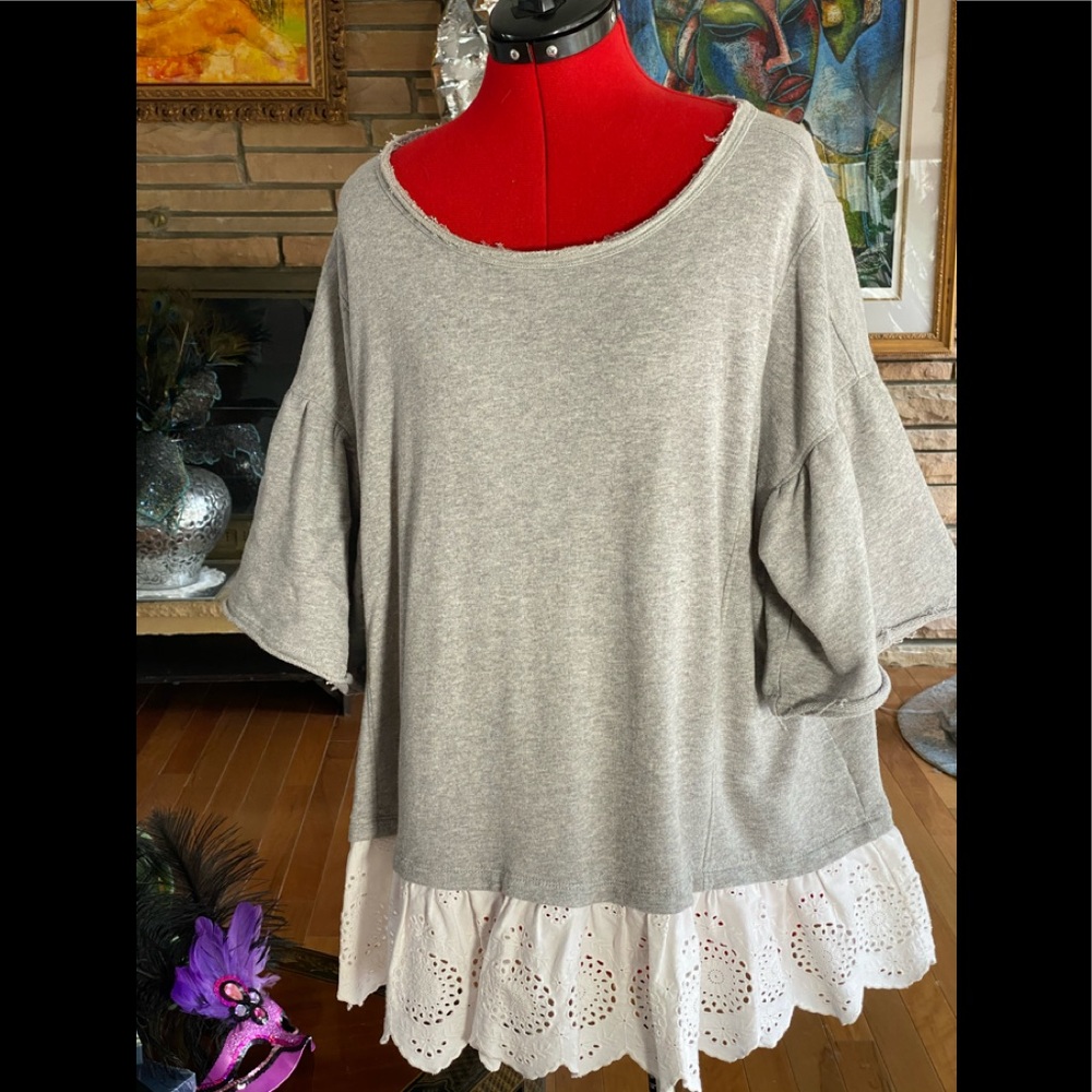 👚Caslon Gray Cotton Sweatshirt